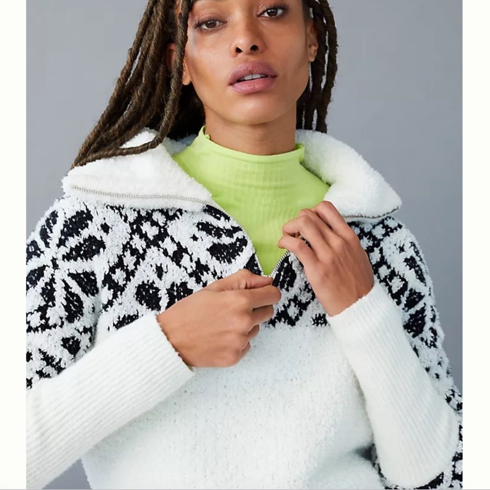 Anthropologie Pilcro Maia Cropped Quarter Zip Pullover